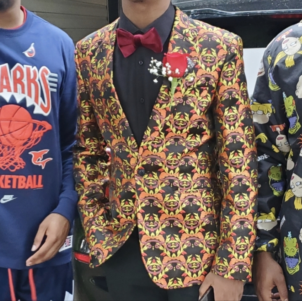 Men's Multicolor Patterned Blazer - image 4